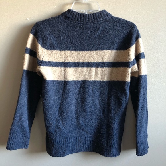 H&M Crew Neck Sweater Top Long Sleeve Single Stripe Knit C - Picture 4 of 5